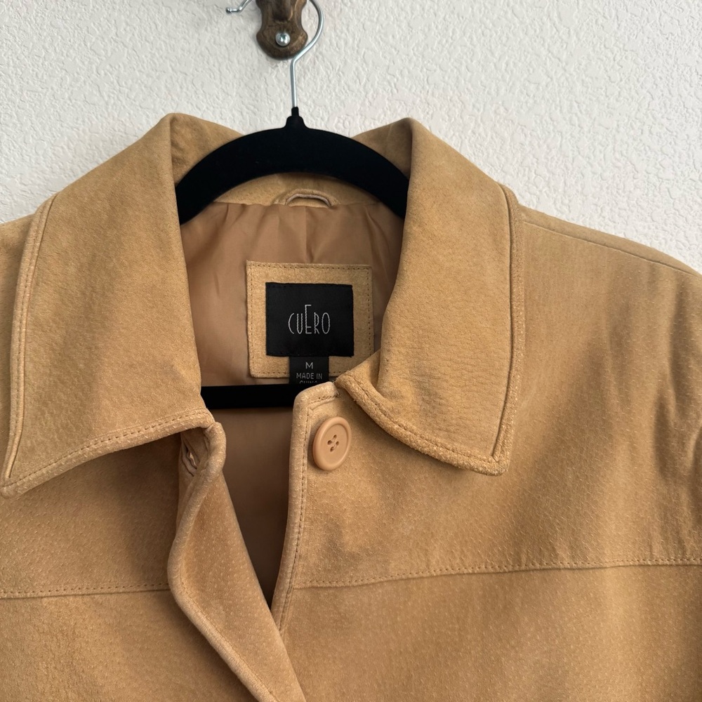 Cuero Tan Leather Button Front Jacket Medium - image 2